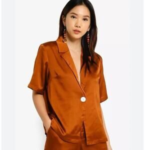 Anthropologie Charlie Holiday Blouse Heavenly Copper Rust  size 4